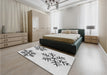 Patterned Gray Rug in a Bedroom, pat160gry