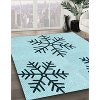 Patterned Seafoam Green Rug, pat160lblu