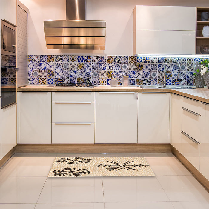 Patterned Copper Brown Rug in a Kitchen, pat160org