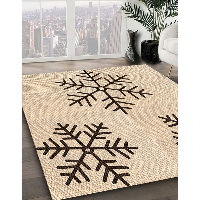 Patterned Copper Brown Rug in Family Room, pat160org