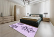 Patterned Lilac Purple Rug in a Bedroom, pat160pur