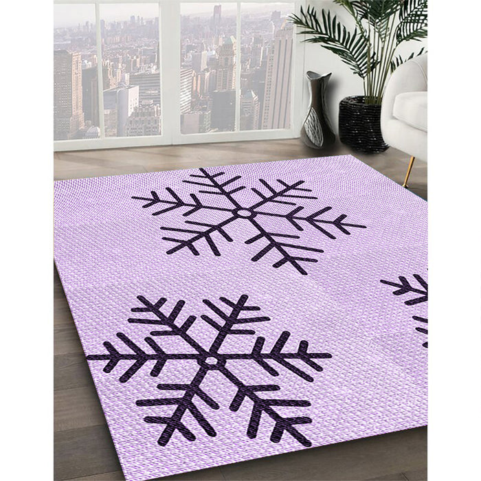 Patterned Lilac Purple Rug in Family Room, pat160pur