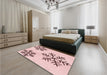 Patterned Pink Rug in a Bedroom, pat160rd