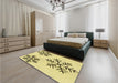 Patterned Sun Yellow Rug in a Bedroom, pat160yw