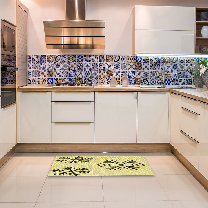 Patterned Sun Yellow Rug in a Kitchen, pat160yw