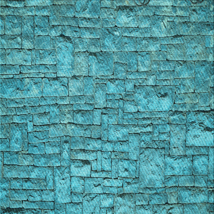 Round Machine Washable Transitional Dark Cyan Green Rug, wshpat1600lblu