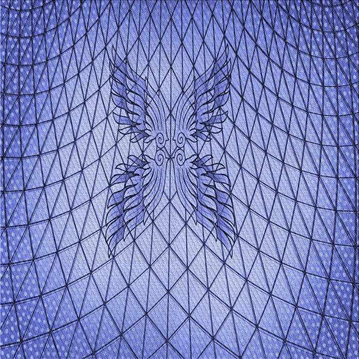 Round Machine Washable Transitional Denim Blue Rug, wshpat1601blu