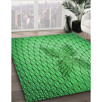 Patterned Green Rug, pat1601grn