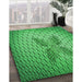 Patterned Green Rug in Family Room, pat1601grn