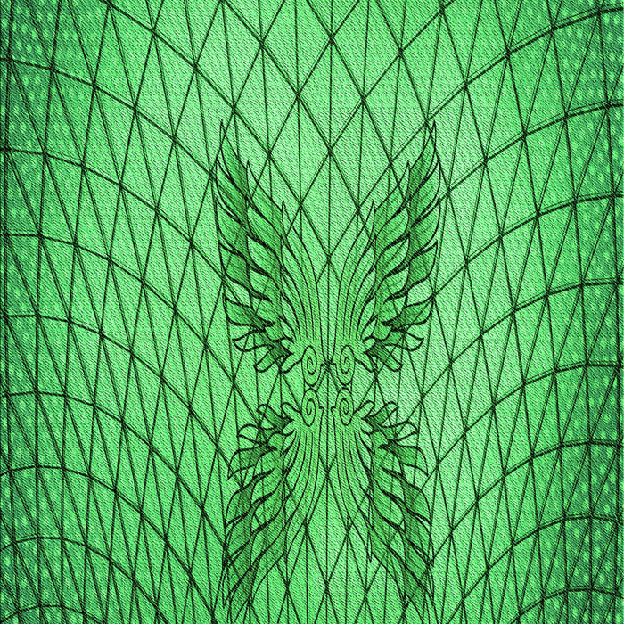 Patterned Green Rug, pat1601grn