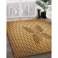 Patterned Saddle Brown Rug, pat1601org