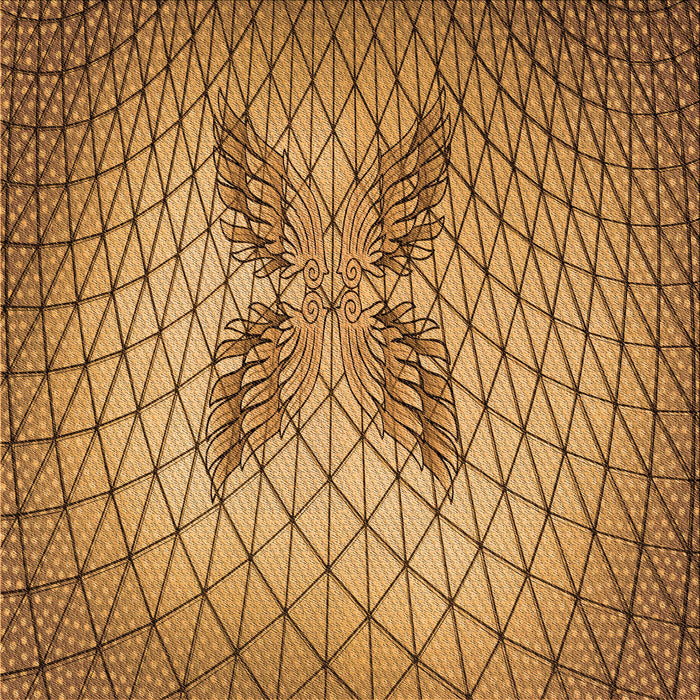 Round Patterned Saddle Brown Rug, pat1601org