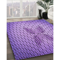 Patterned Bright Lilac Purple Rug, pat1601pur