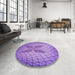 Round Patterned Bright Lilac Purple Rug in a Office, pat1601pur