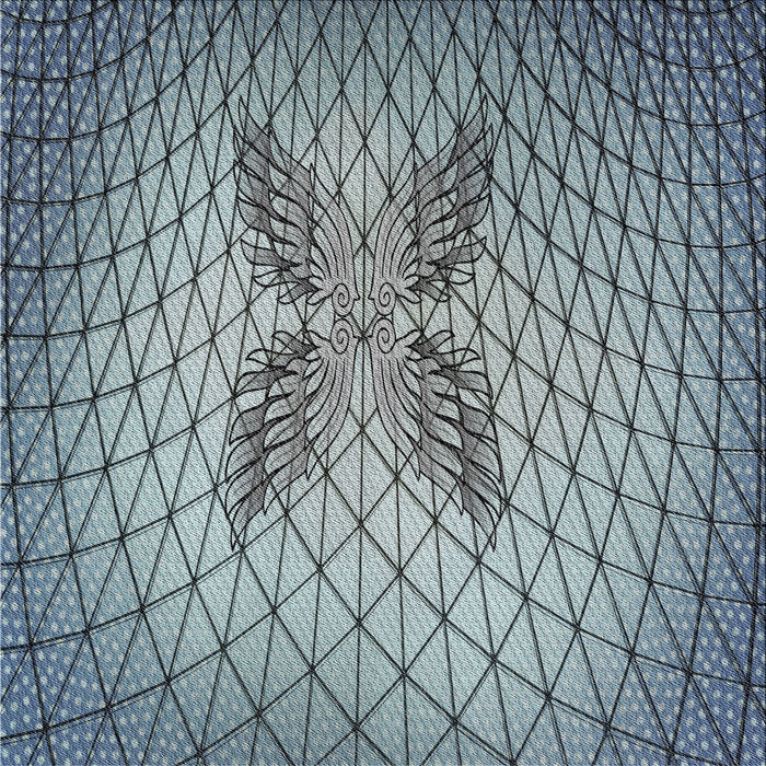 Square Patterned Light Steel Blue Novelty Rug, pat1601