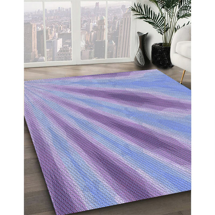 Machine Washable Transitional Jeans Blue Rug in a Family Room, wshpat1602blu