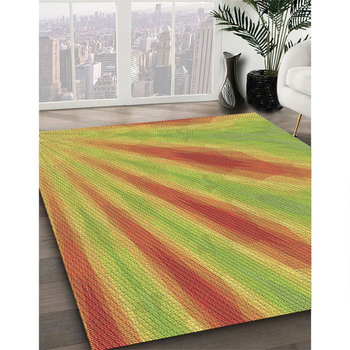 Machine Washable Transitional Green Rug in a Family Room, wshpat1602brn