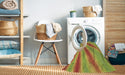 Machine Washable Transitional Green Rug in a Washing Machine, wshpat1602brn