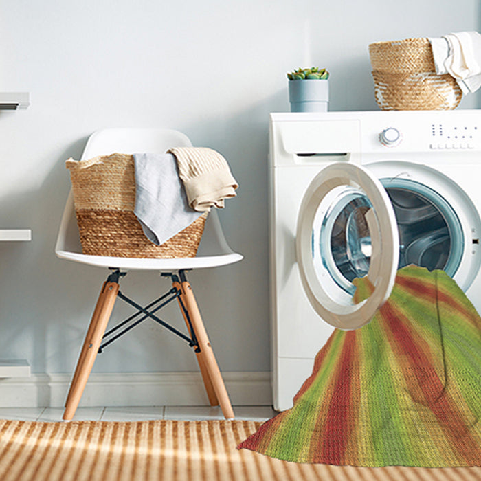 Machine Washable Transitional Green Rug in a Washing Machine, wshpat1602brn