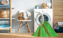 Machine Washable Transitional Neon Green Rug in a Washing Machine, wshpat1602grn