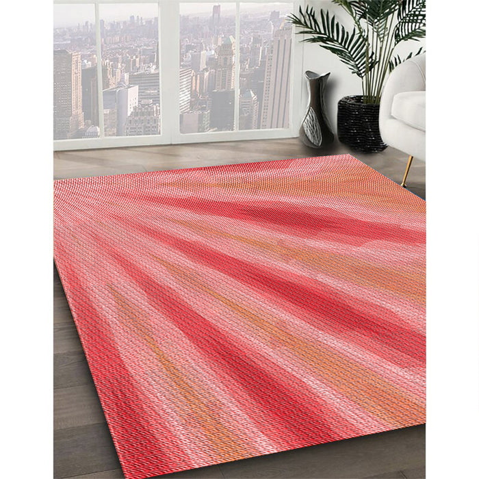 Machine Washable Transitional Fire Red Rug in a Family Room, wshpat1602rd