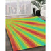 Patterned Green Abstract Machine Washable Rug in a Family Room, wshpat1602