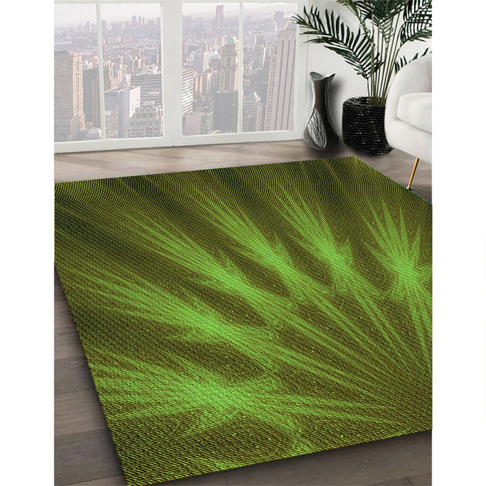 Machine Washable Transitional Chocolate Brown Rug in a Family Room, wshpat1603grn