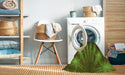 Machine Washable Transitional Chocolate Brown Rug in a Washing Machine, wshpat1603grn