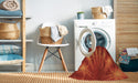 Machine Washable Transitional Orange Red Orange Rug in a Washing Machine, wshpat1603org