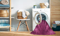 Machine Washable Transitional Neon Pink Rug in a Washing Machine, wshpat1603pur