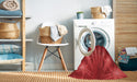 Machine Washable Transitional Red Rug in a Washing Machine, wshpat1603rd