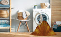 Machine Washable Transitional Neon Orange Rug in a Washing Machine, wshpat1603yw