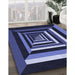 Machine Washable Transitional Night Blue Rug in a Family Room, wshpat1604blu