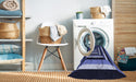 Machine Washable Transitional Night Blue Rug in a Washing Machine, wshpat1604blu