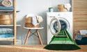 Machine Washable Transitional Dark Forest Green Rug in a Washing Machine, wshpat1604grn
