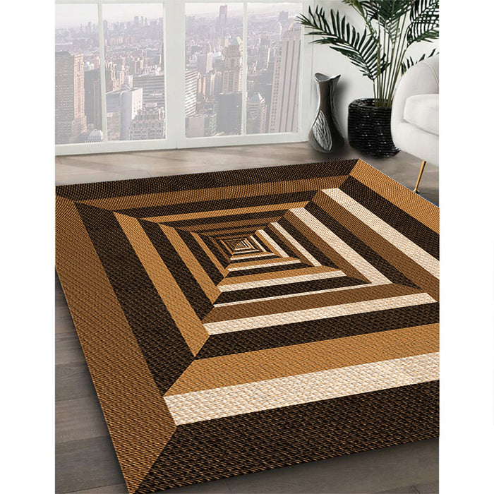 Machine Washable Transitional Black Brown Rug in a Family Room, wshpat1604org