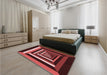 Round Machine Washable Transitional Red Rug in a Office, wshpat1604rd