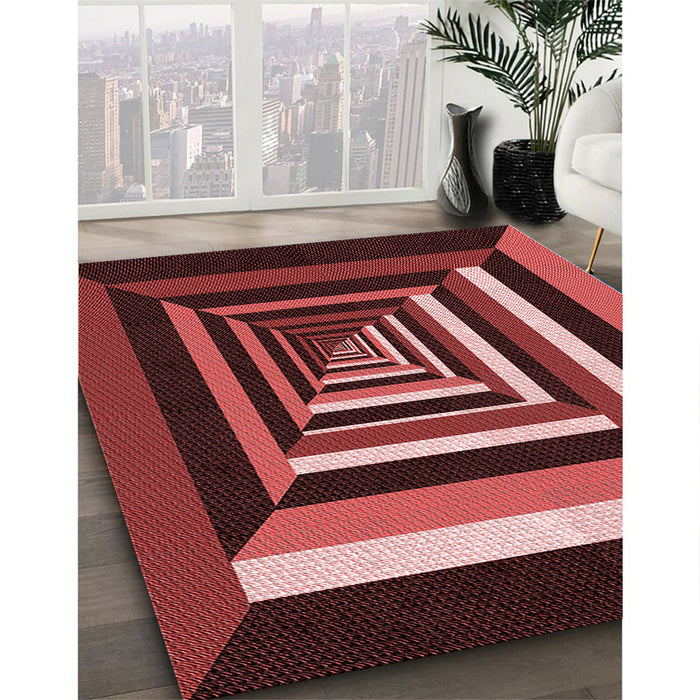 Machine Washable Transitional Red Rug in a Family Room, wshpat1604rd