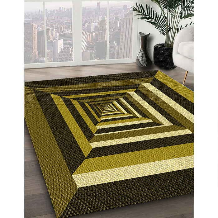 Machine Washable Transitional Caramel Brown Rug in a Family Room, wshpat1604yw