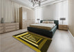 Round Machine Washable Transitional Caramel Brown Rug in a Office, wshpat1604yw