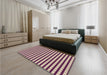 Patterned Dark Raspberry Purple Rug in a Bedroom, pat1605brn