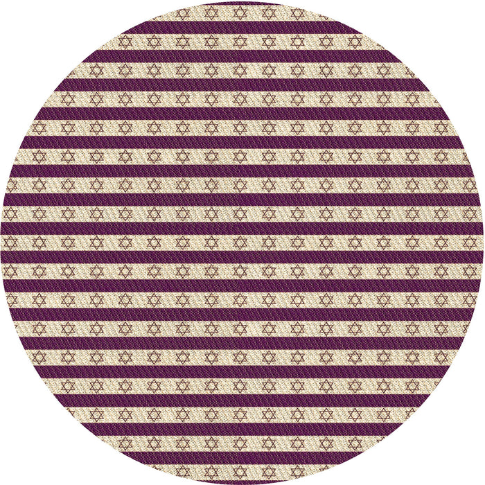 Square Patterned Dark Raspberry Purple Rug, pat1605brn