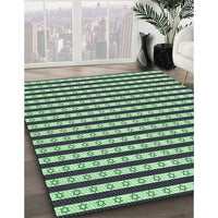 Patterned Light Green Rug, pat1605grn