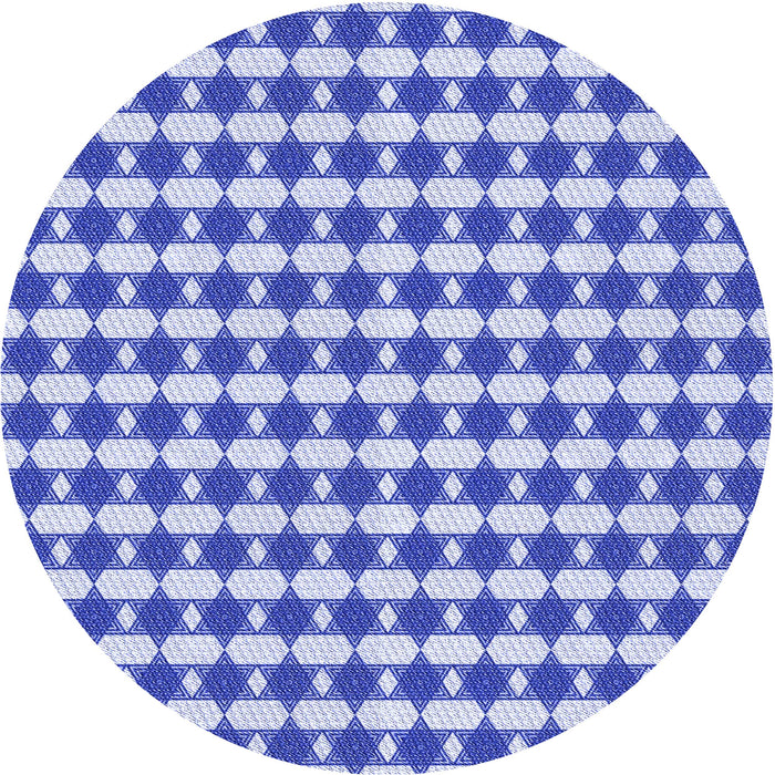 Square Machine Washable Transitional Blue Orchid Blue Rug in a Living Room, wshpat1606blu