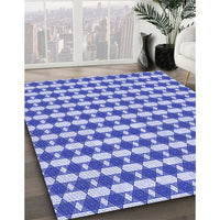 Patterned Blue Orchid Blue Rug, pat1606blu