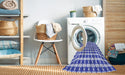 Machine Washable Transitional Blue Orchid Blue Rug in a Washing Machine, wshpat1606blu