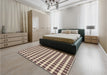 Patterned Chestnut Brown Rug in a Bedroom, pat1606brn