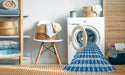 Machine Washable Transitional Blue Rug in a Washing Machine, wshpat1606lblu