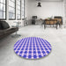 Round Patterned Mauve Purple Rug in a Office, pat1606pur