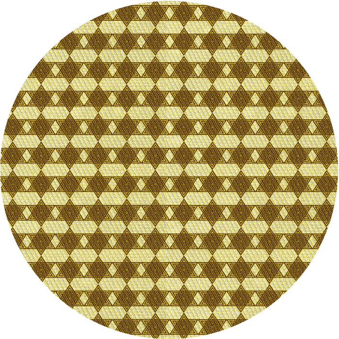 Square Patterned Saddle Brown Rug, pat1606yw